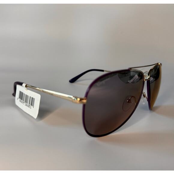 Salvatore Ferragamo SF131S 736 Shiny Light Gold, Purple/Grey Sunglasses - Picture 4 of 7